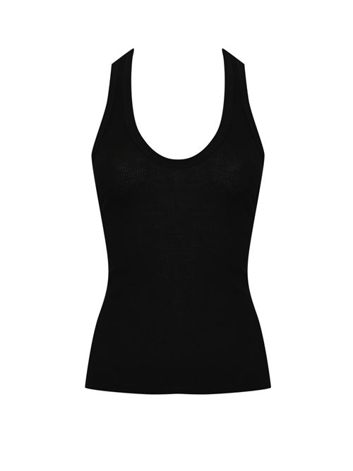 The Vogatore Tanktop in jersey stretch in misto viscosa Nero Patrizia Pepe | 8M1760 J182K103